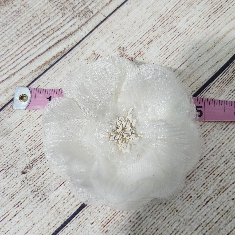 Vintage Millinery White Camellia Pin